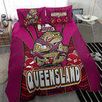 queensland-rugby-league-team-bedding-set-queensland-maroons-mascot-with-aboriginal-art-state-of-origin-bedding-set