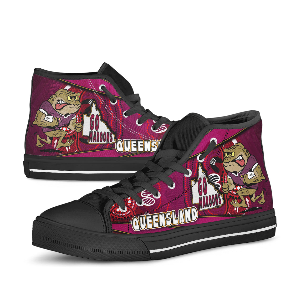 queensland-rugby-league-team-high-top-shoes-queensland-maroons-mascot-aboriginal-art-state-of-origin-high