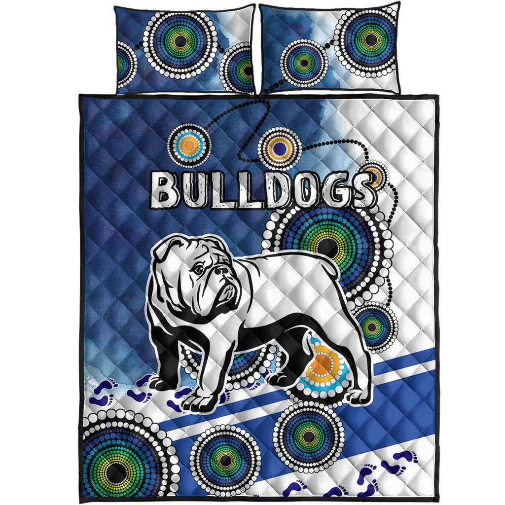 bulldogs-rugby-quilt-bed-set-custom-indigenous-bulldogs-quilt-bed-set
