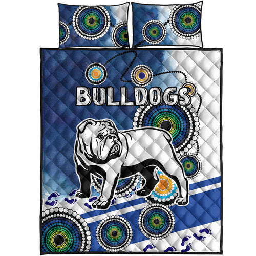 bulldogs-rugby-quilt-bed-set-custom-indigenous-bulldogs-quilt-bed-set