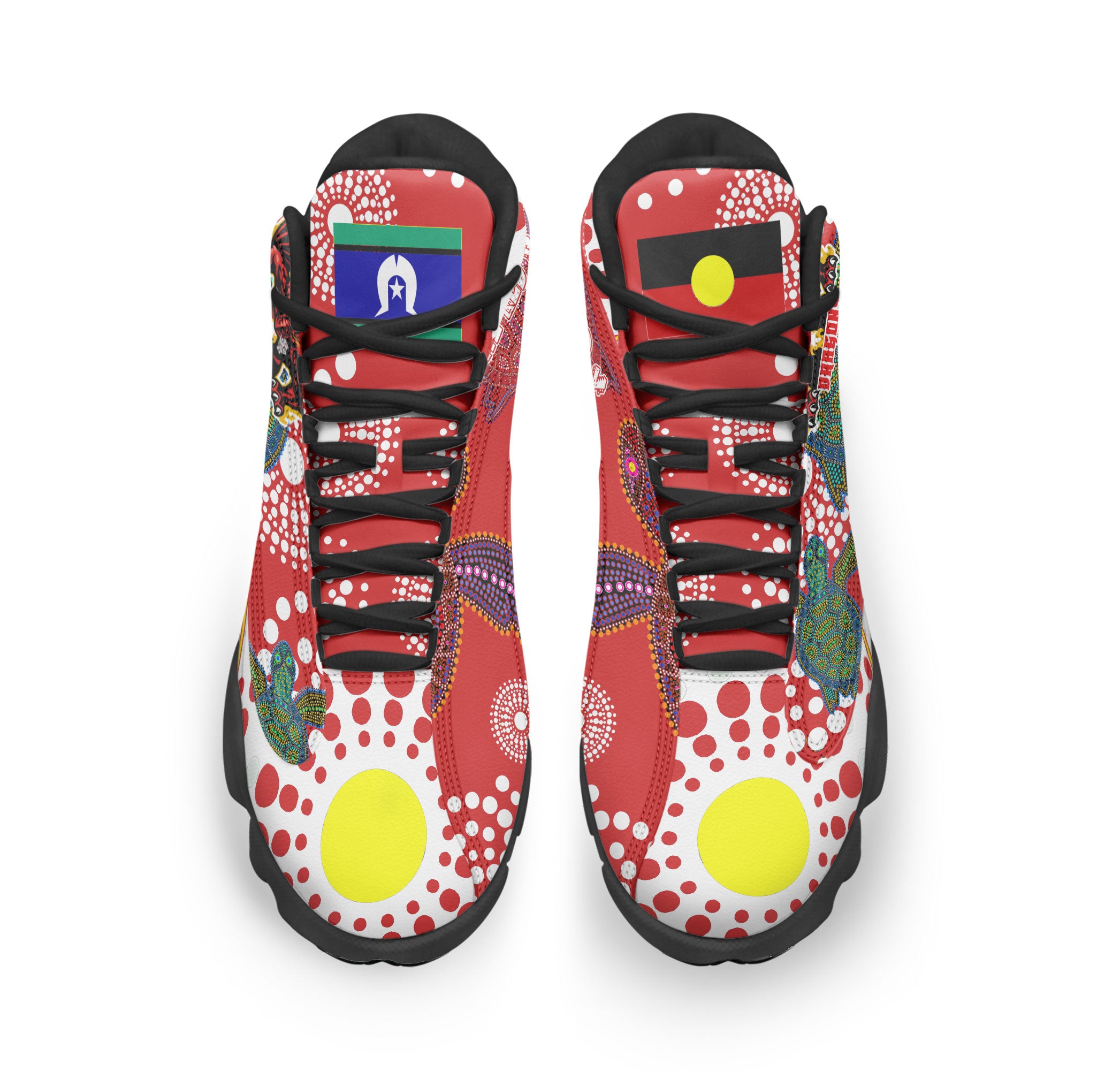 st-george-rugby-high-top-basketball-shoes-j13-custom-the-red-v-with-aboriginal-and-torres-strait-islander-culture-sneakers-j13