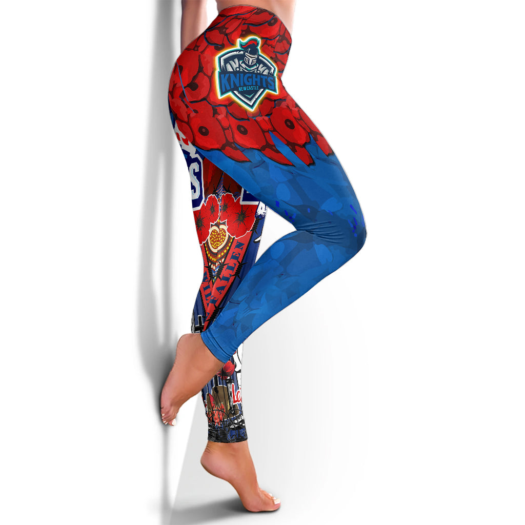 knights-rugby-anzac-watercolour-leggings-remembrance-indigenous-newcastle-knights-with-poppy-flower-leggings