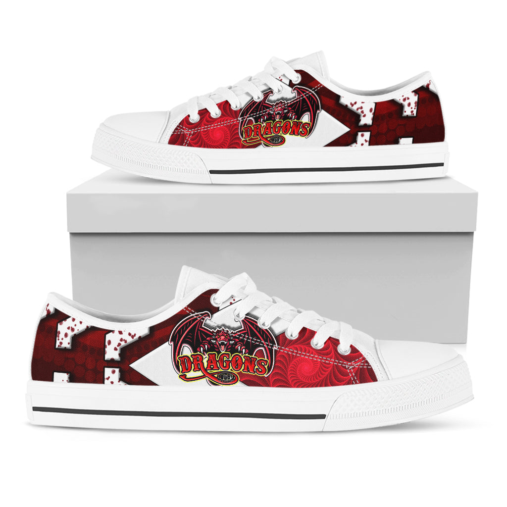 st-george-rugby-low-top-shoes-dragons-with-rugby-ball-aboriginal-patterns