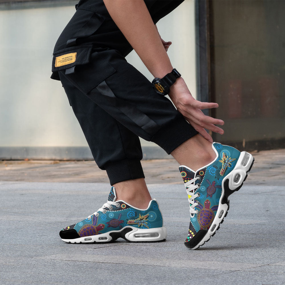 indigenous-all-stars-rugby-cushion-shoes-dreamtime-turtle-with-aboriginal-dot-painting-art-cushion-running-shoes-ver1