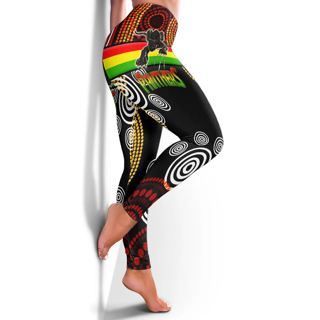 panthers-rugby-leggings-black-panther-with-aboriginal-contemporary-dot-painting-pattern-leggings