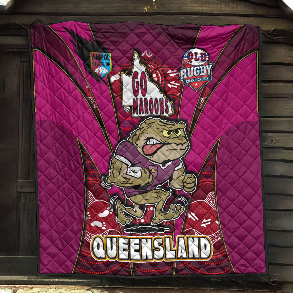 queensland-rugby-league-team-quilt-queensland-maroons-mascot-with-aboriginal-art-state-of-origin-quilt