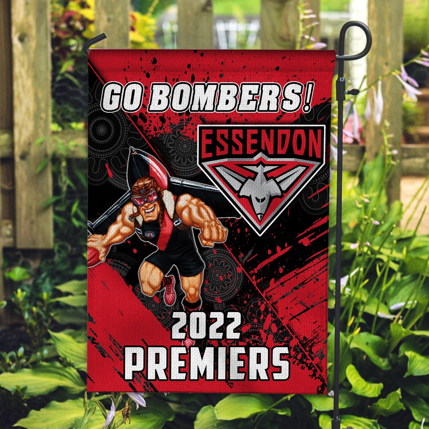 essendon-football-flag-premiers-2022-aboriginal-art-go-bombers
