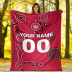 custom-personalised-western-sydney-wanderers-blanket-indigenous-dot-painting-art