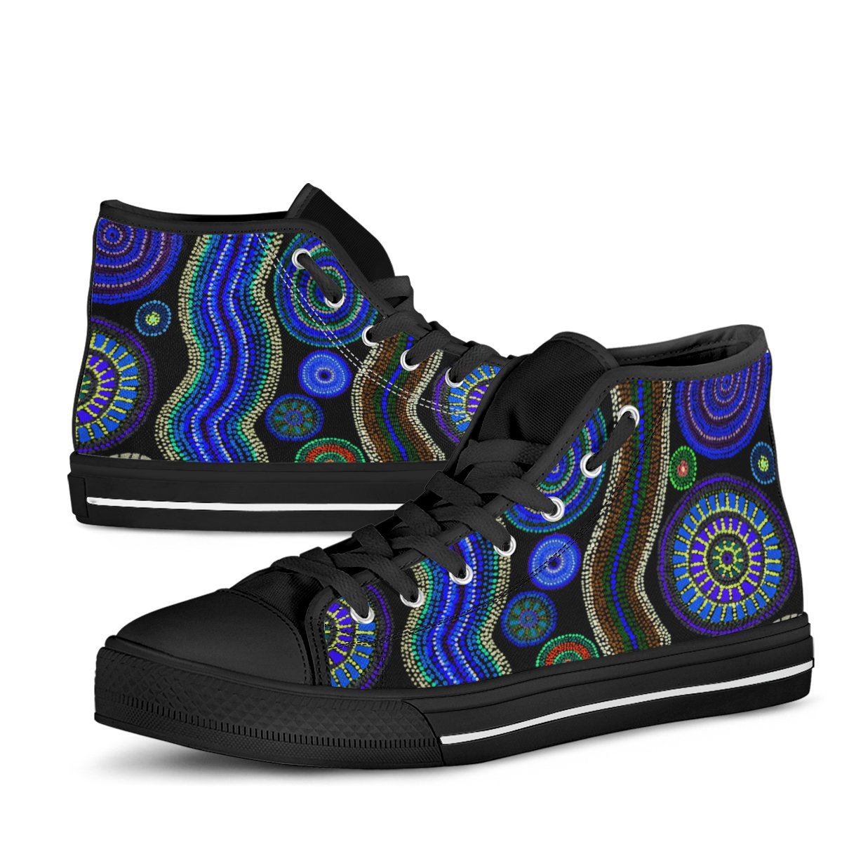 high-top-aboriginal-dot-unique-style-blue