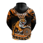 Tigers Rugby ANZAC Day Camouflage Indigenous Art Hoodie - LT12