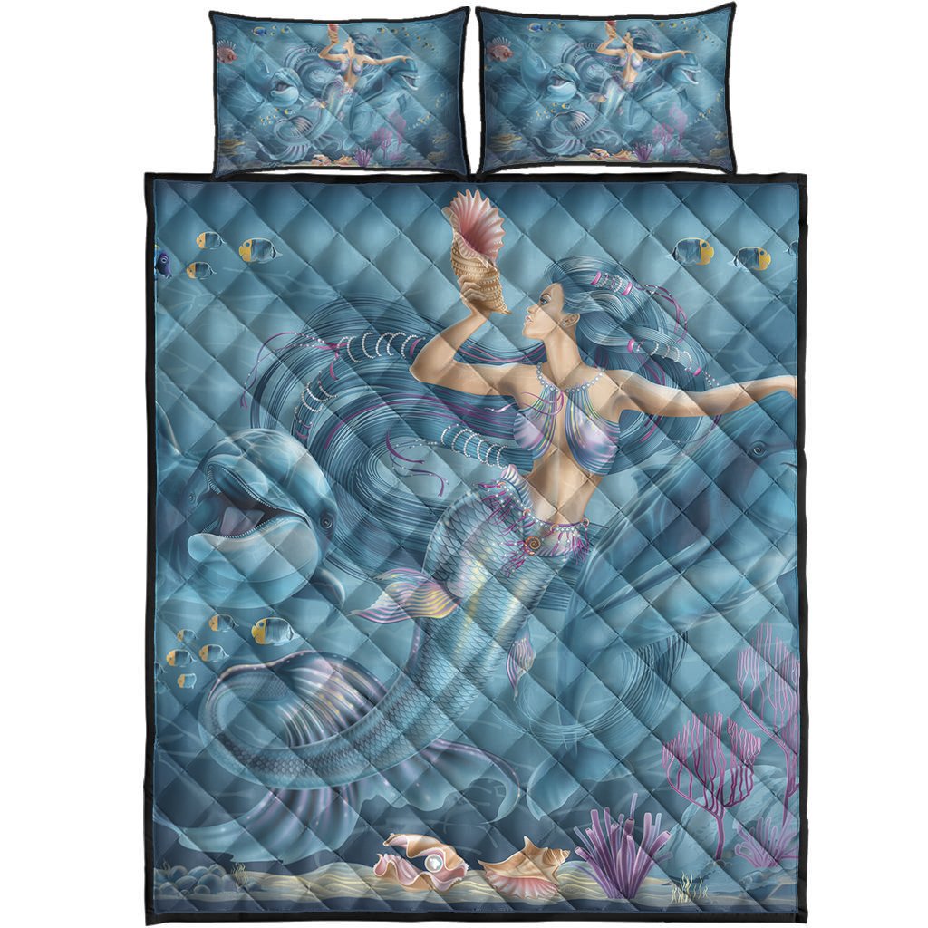 quilt-bed-set-australia-beautiful-mermaid-with-dolphin