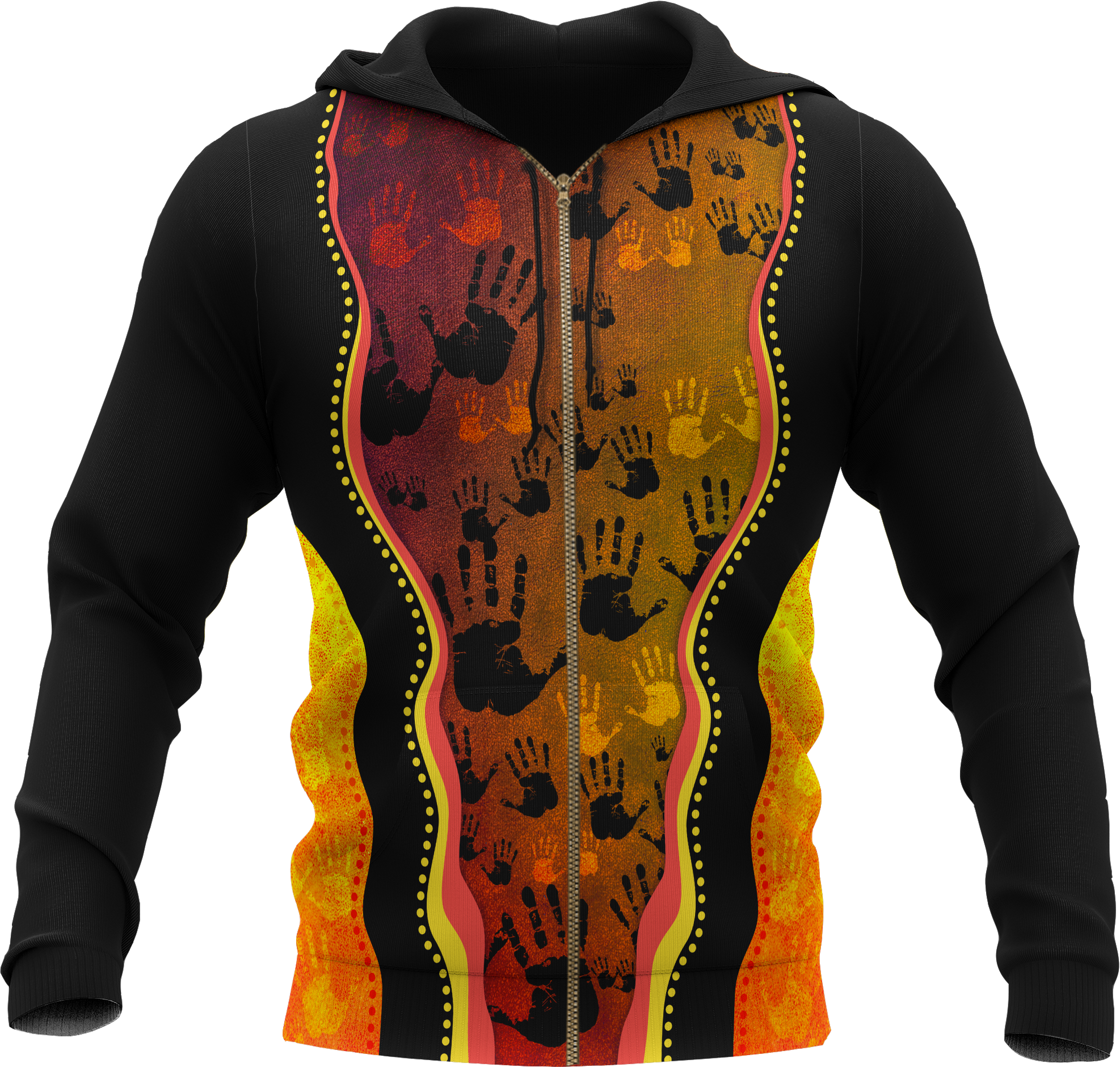 aboriginal-zip-up-hoodie-aboriginal-rock-painting-hand-art-golden-style