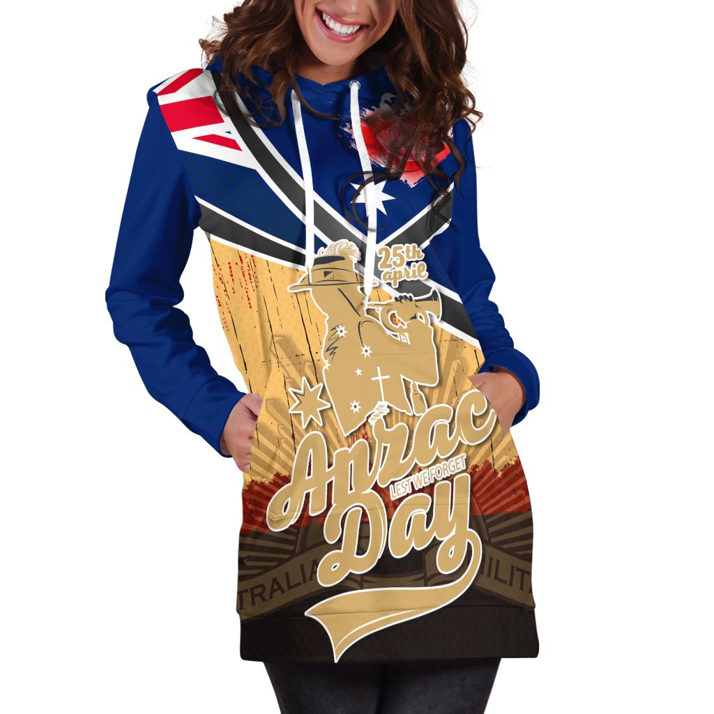 Hoodie Dress- Anzac Lest We Forget - Vibe Hoodie
