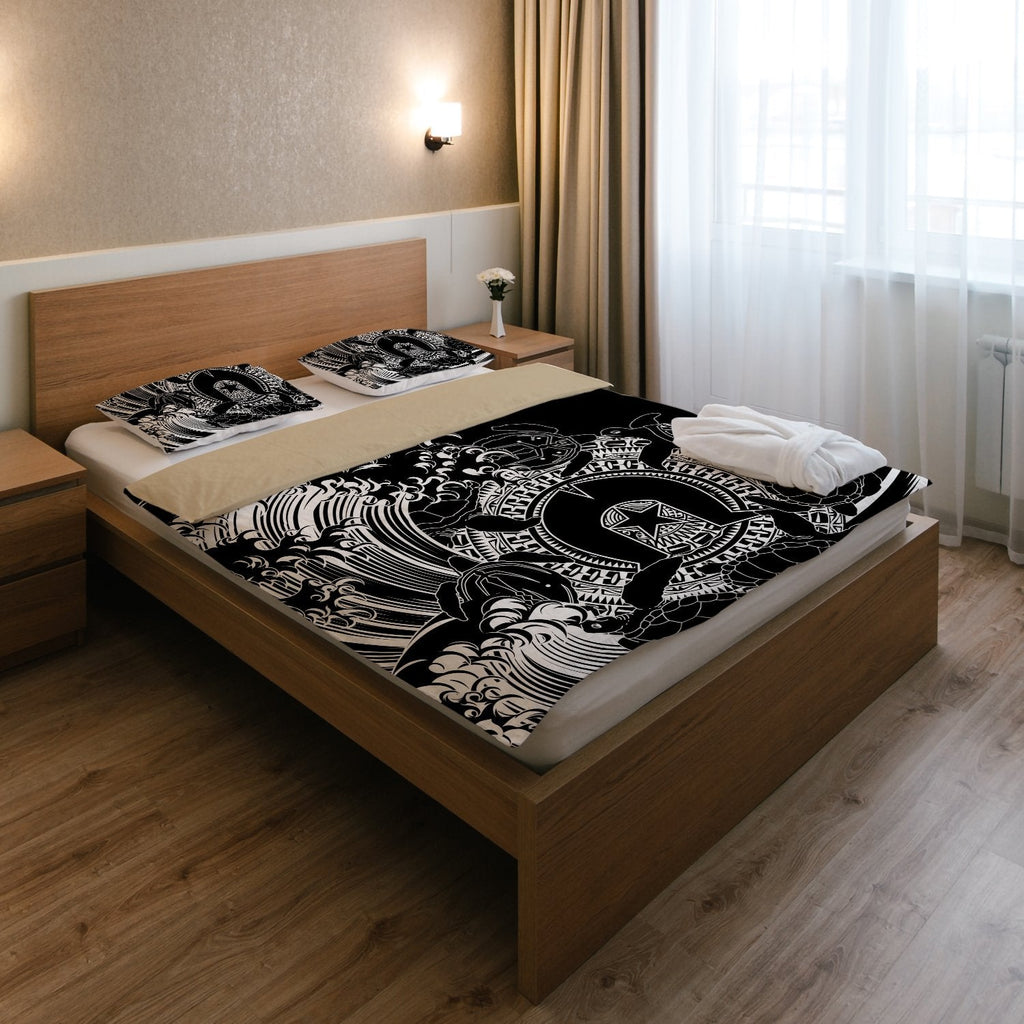 customaboriginal-bedding-set-torres-strait-islands-in-wave-black