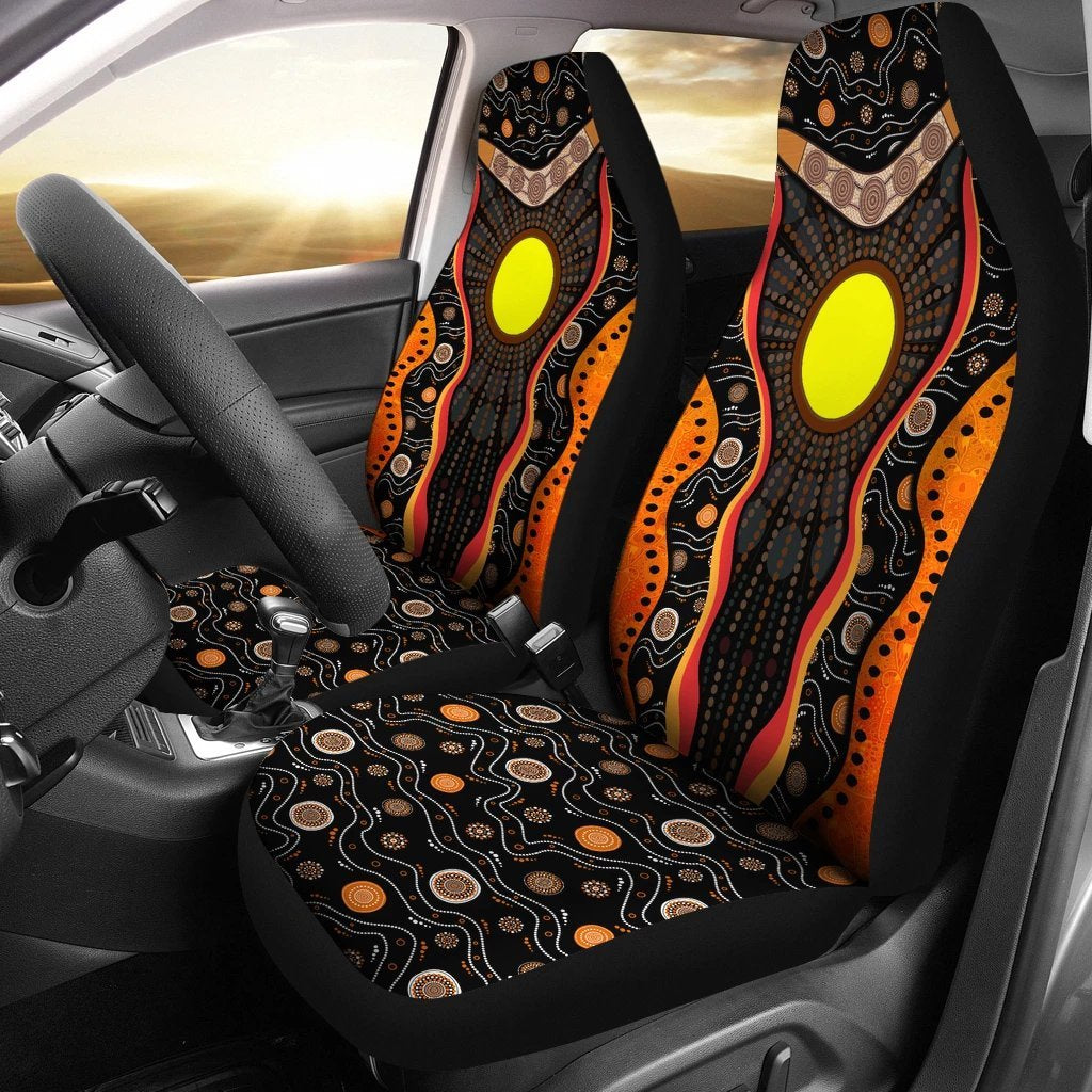 aboriginal-car-seat-covers-sun-boomerang-dot-painting-mandala