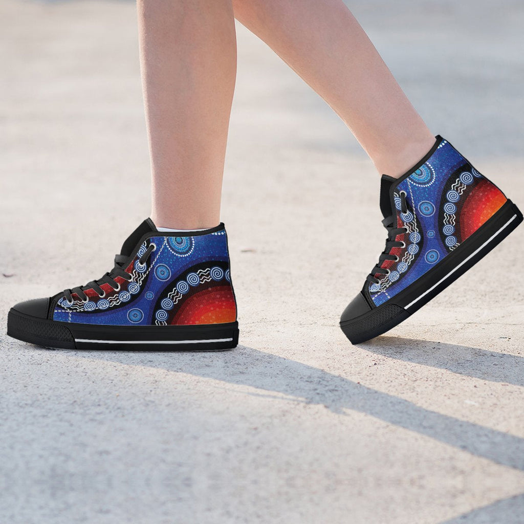 high-top-aboriginal-color-dot-painting