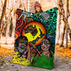 Australia Aboriginal Kangaroo Combine New Zealand Maori Kiwi Bird Blanket - LT2
