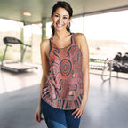 Aboriginal Women's Racerback Tank - Indigenous Footprint Landscape - Vibe Hoodie