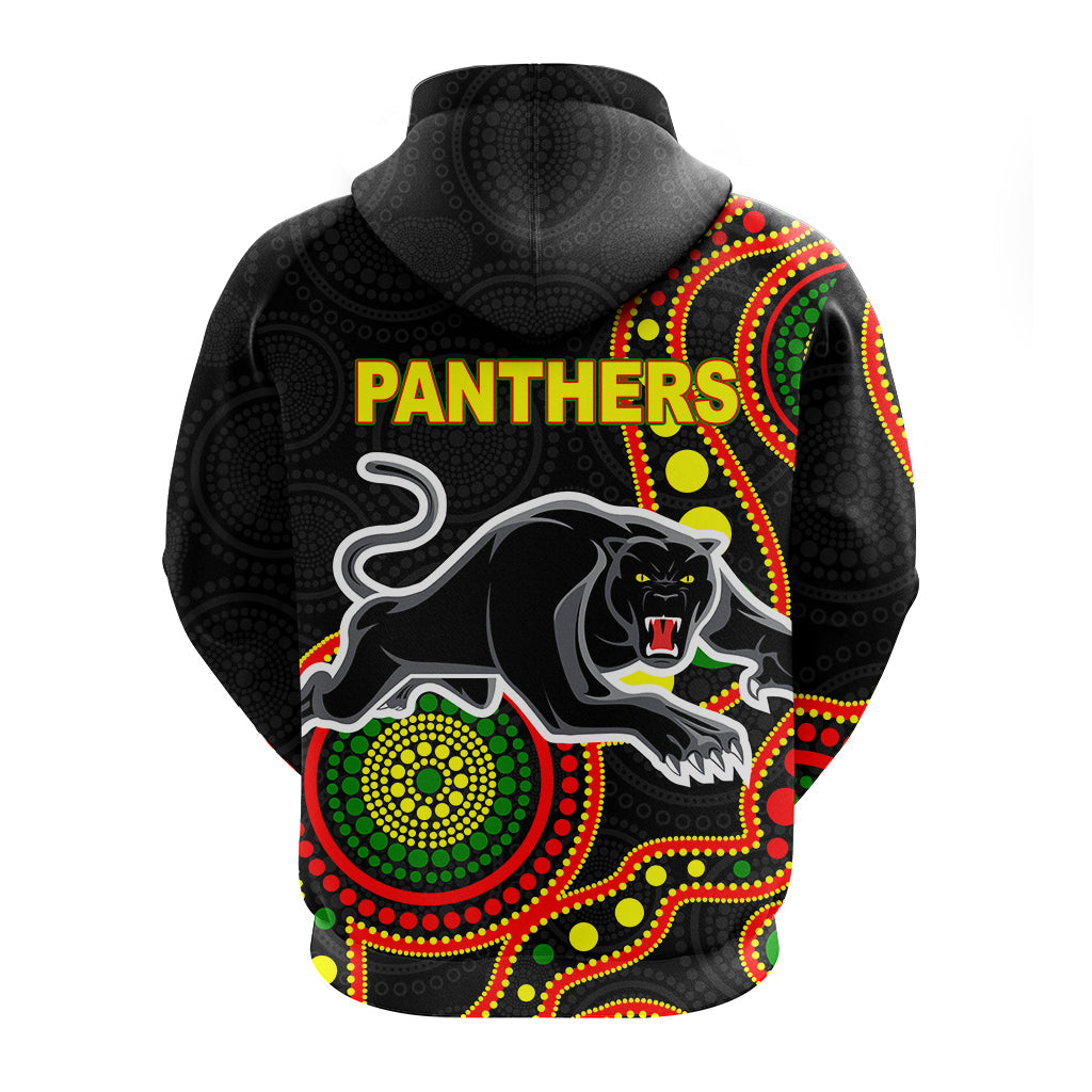 custom-personalised-panthers-hoodie-aboriginal-dot-painting