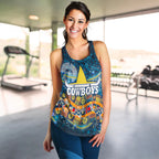 NAIDOC Week Cowboys Women's Racerback Tank - Aboriginal Dot Painting - LT12 - Vibe Hoodie