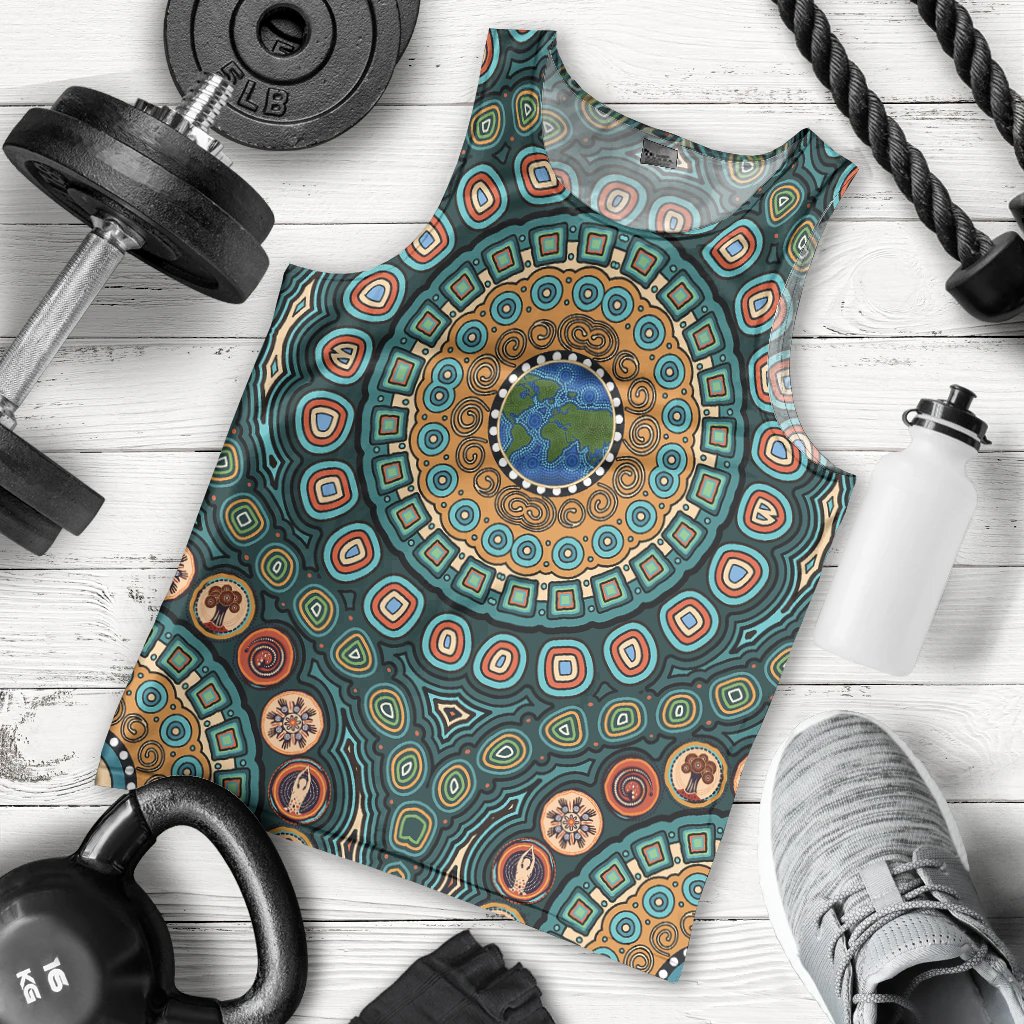 mens-tank-top-aboriginal-green-dot-painting-with-earth