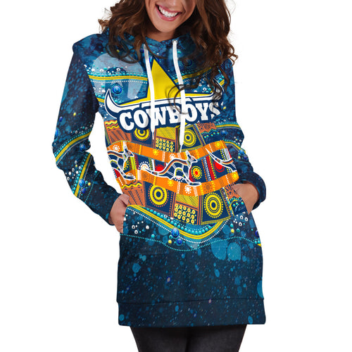 naidoc-week-cowboys-hoodie-dress-aboriginal-dot-painting