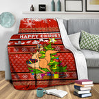 Australia Christmas Kangaroo Aboriginal Pattern Blanket - LT2