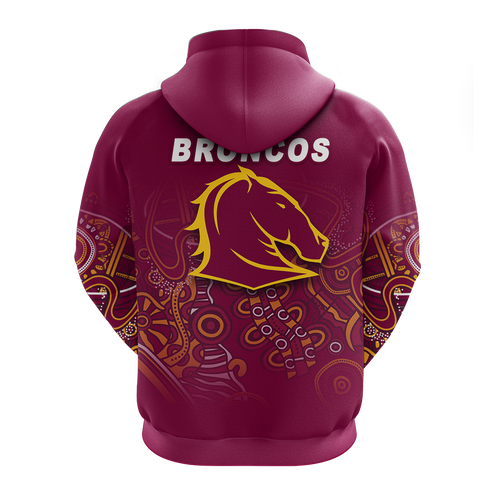 Brisbane Broncos Rugby Indigenous Hoodie - LT12
