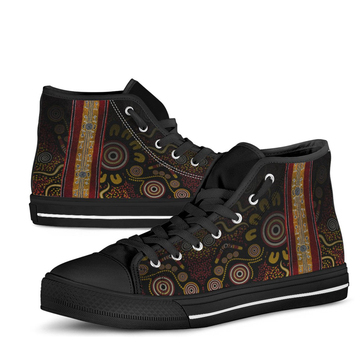 high-top-aboriginal-dot-panting-art-stripe-lines