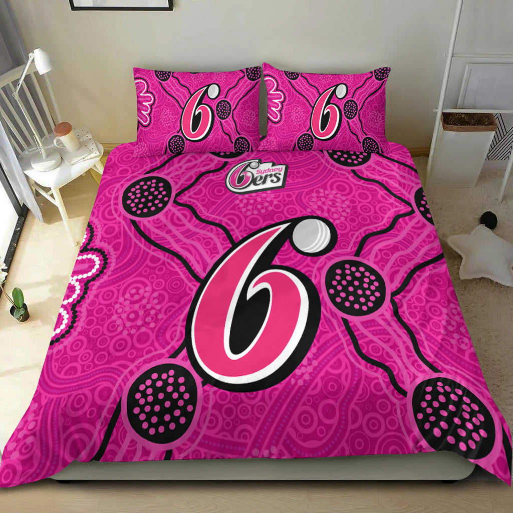 sydney-sixers-bedding-set-aboriginal-dot-painting