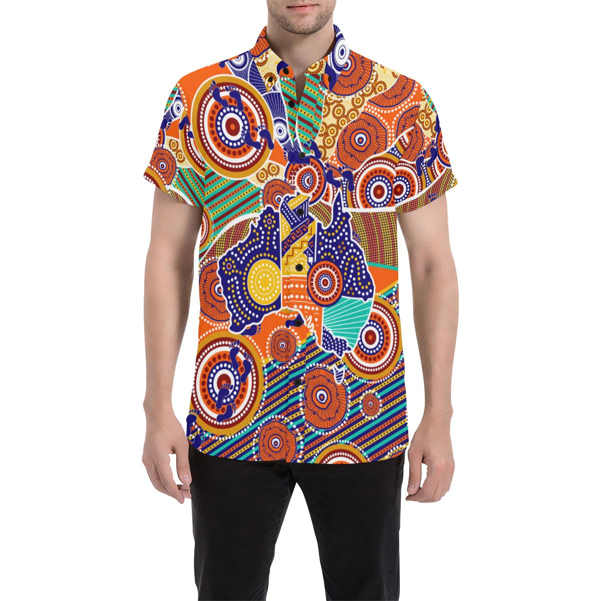 aboriginal-short-sleeve-shirt-australian-map-dot-painting