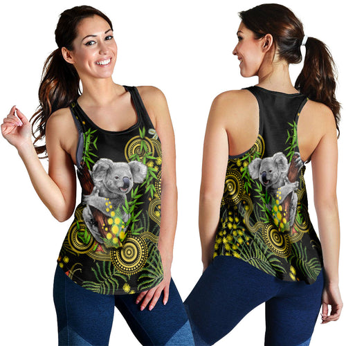 golden-wattle-women-racerback-tank-australia-acacia-pycnantha-mix-aboriginal