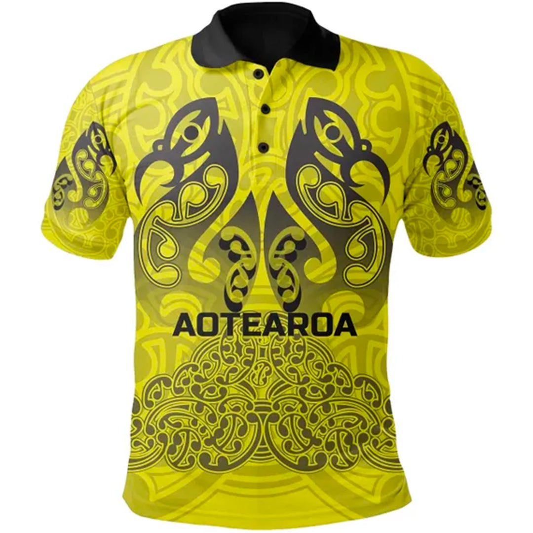 custom-personalised-aotearoa-maori-rugby-polo-shirt-new-zealand-mount-taranaki-manaia-custom-text-and-number