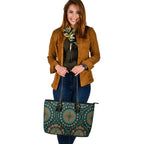 large-leather-totes-aboriginal-green-dot-painting-with-earth