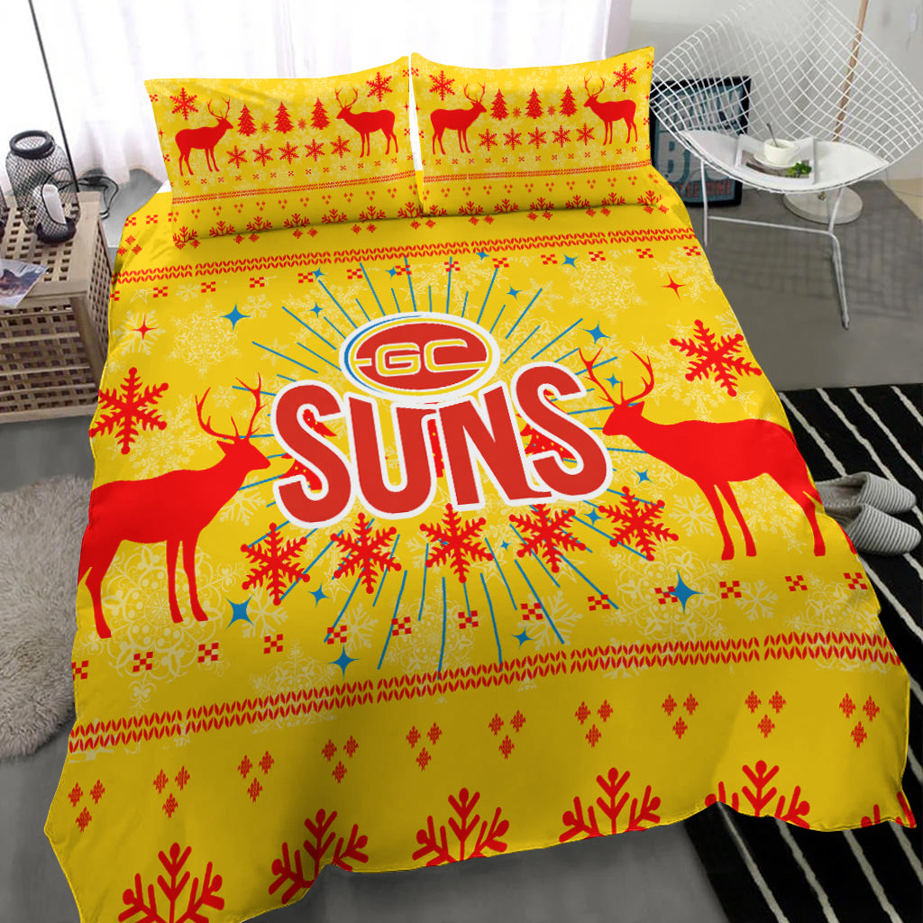 gold-coast-suns-bedding-set-christmas-ugly-style