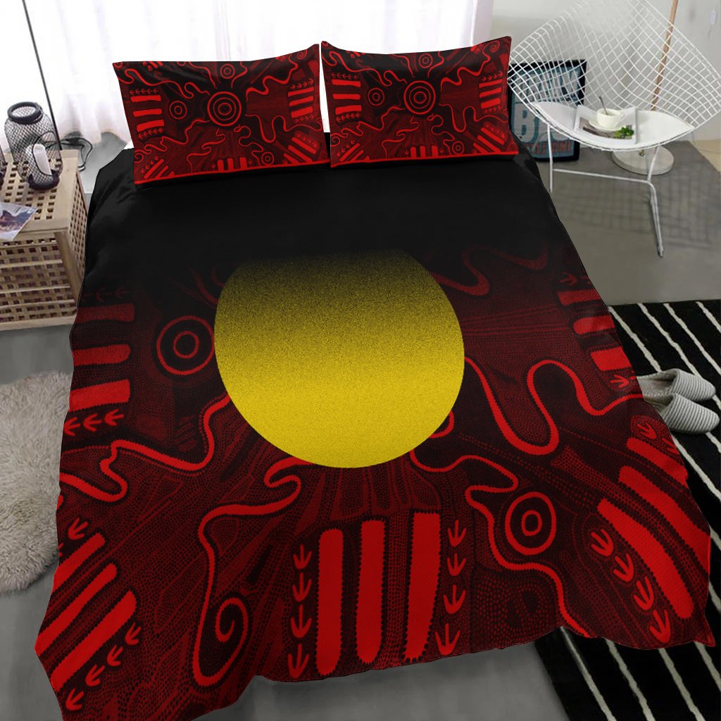 aboriginal-bedding-set-indigenous-flag-grunge-style