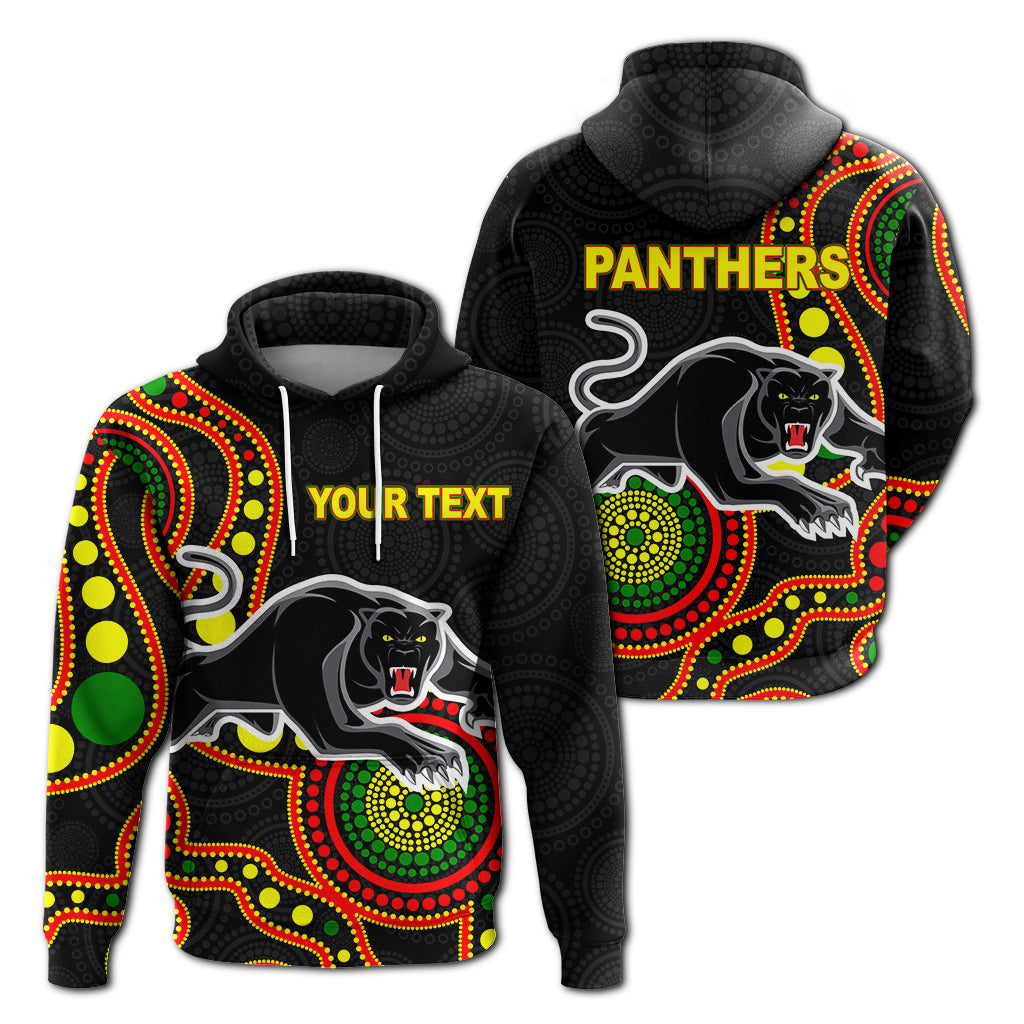 custom-personalised-panthers-hoodie-aboriginal-dot-painting