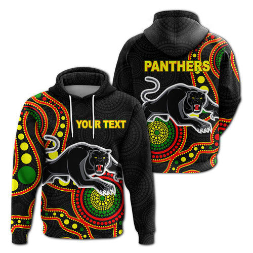 custom-personalised-panthers-hoodie-aboriginal-dot-painting