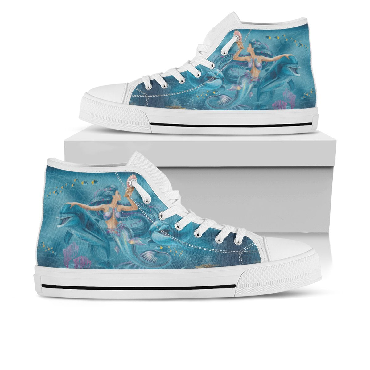 high-top-shoes-australia-beautiful-mermaid-with-dolphin