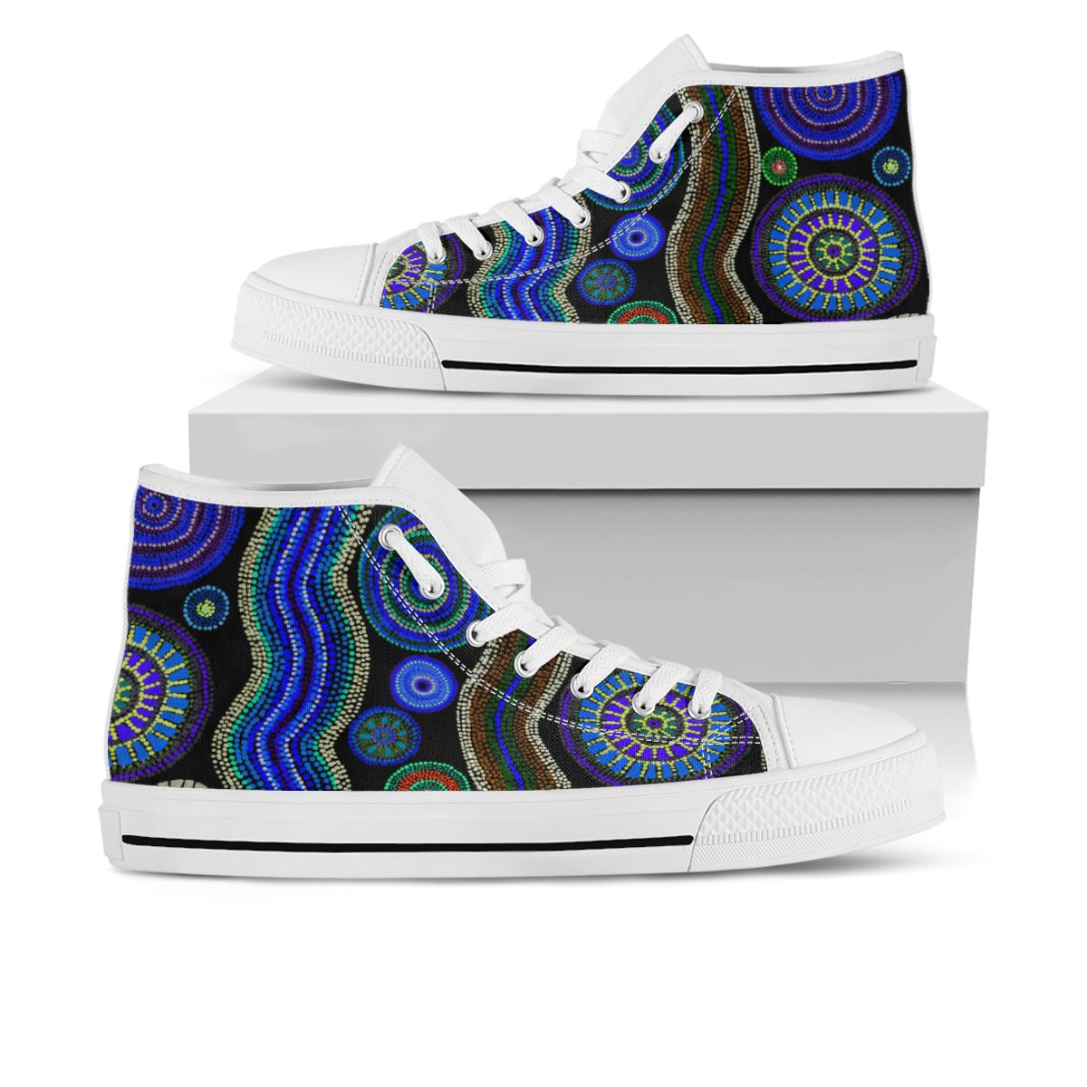 high-top-aboriginal-dot-unique-style-blue