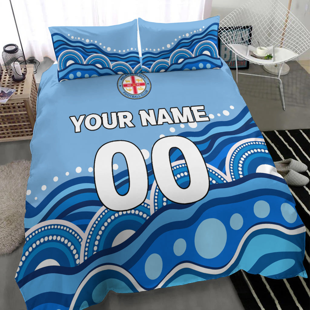 custom-personalised-melbourne-bedding-set-indigenous-dot-painting-art
