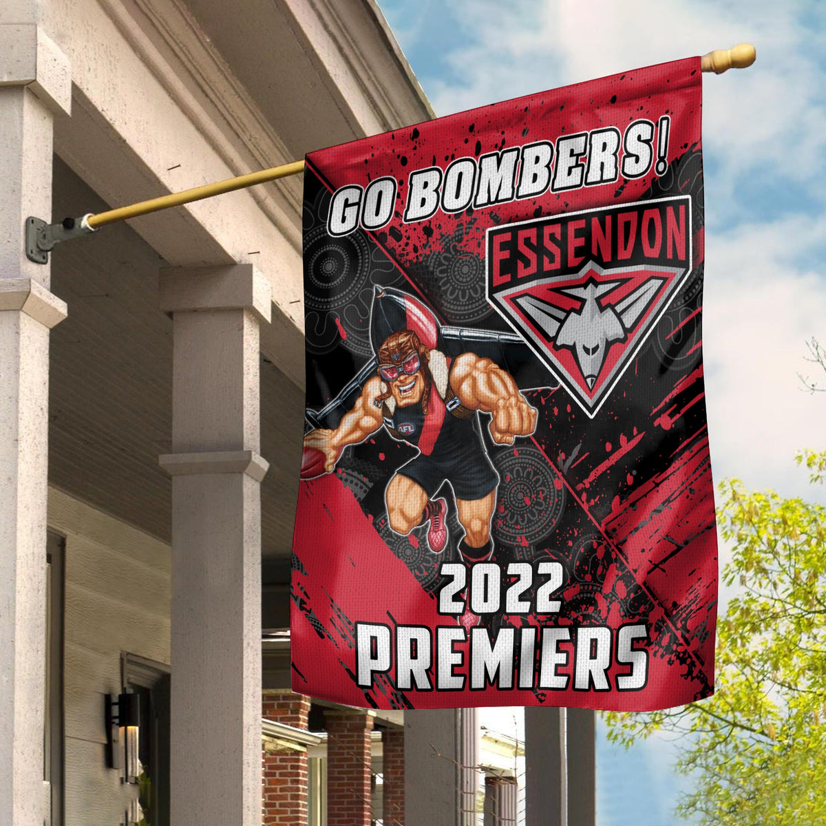 essendon-football-flag-premiers-2022-aboriginal-art-go-bombers