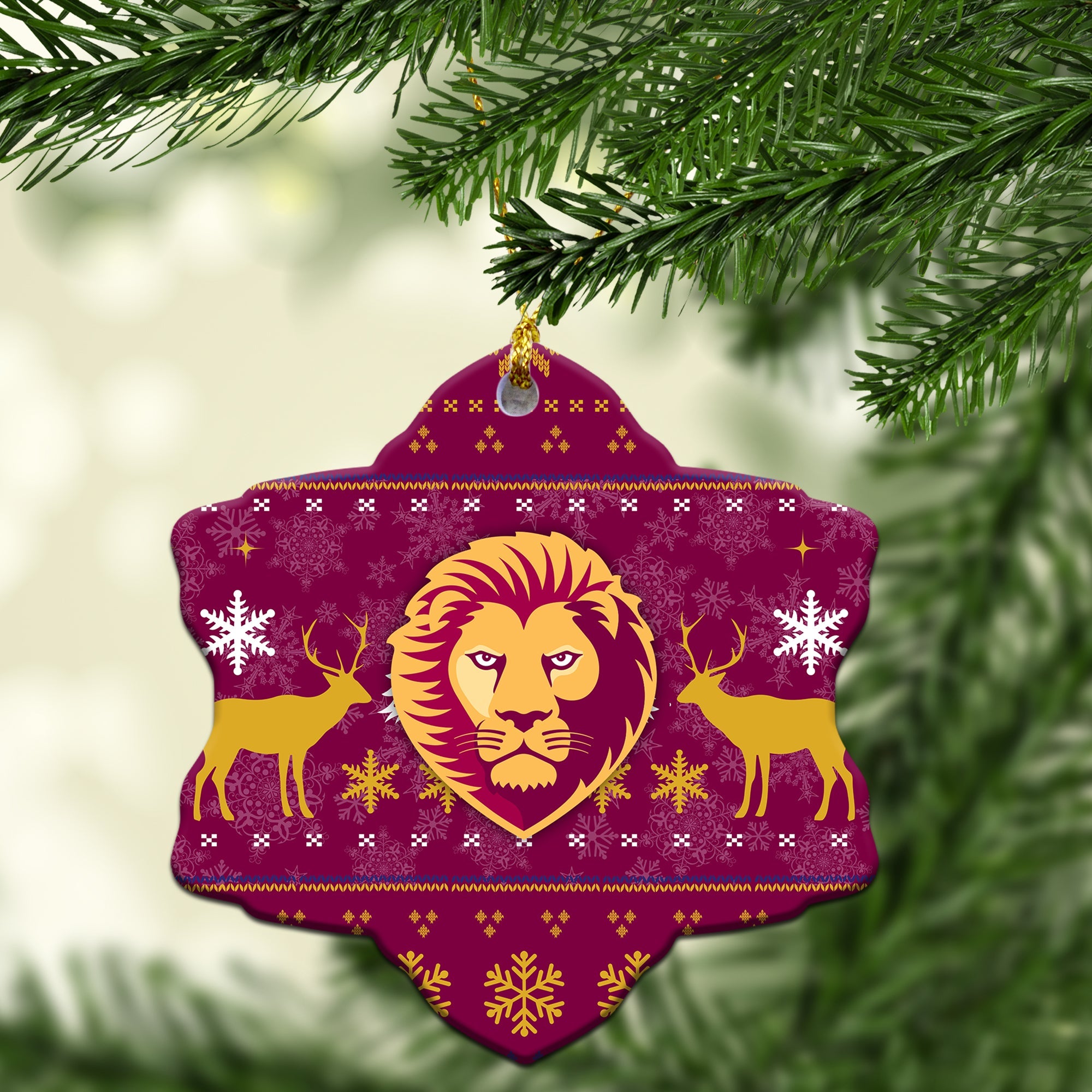 brisbane-lion-christmas-ornament-christmas-ugly-style