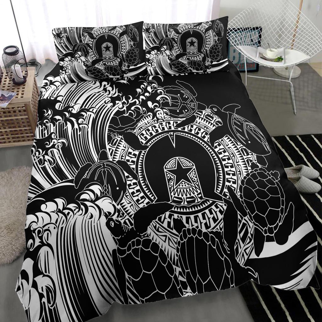 customaboriginal-bedding-set-torres-strait-islands-in-wave-black
