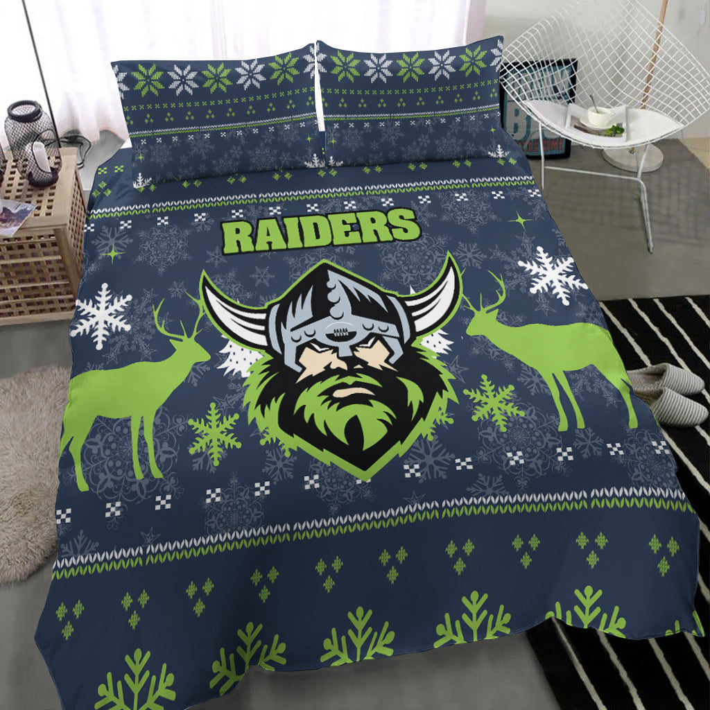 canberra-raiders-bedding-set-christmas-ugly-style
