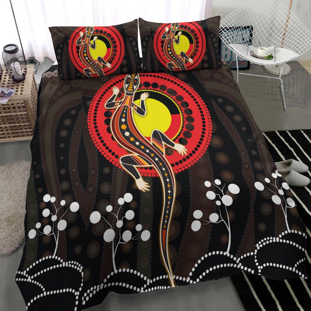 aboriginal-bedding-set-lizard-and-aboriginal-flag
