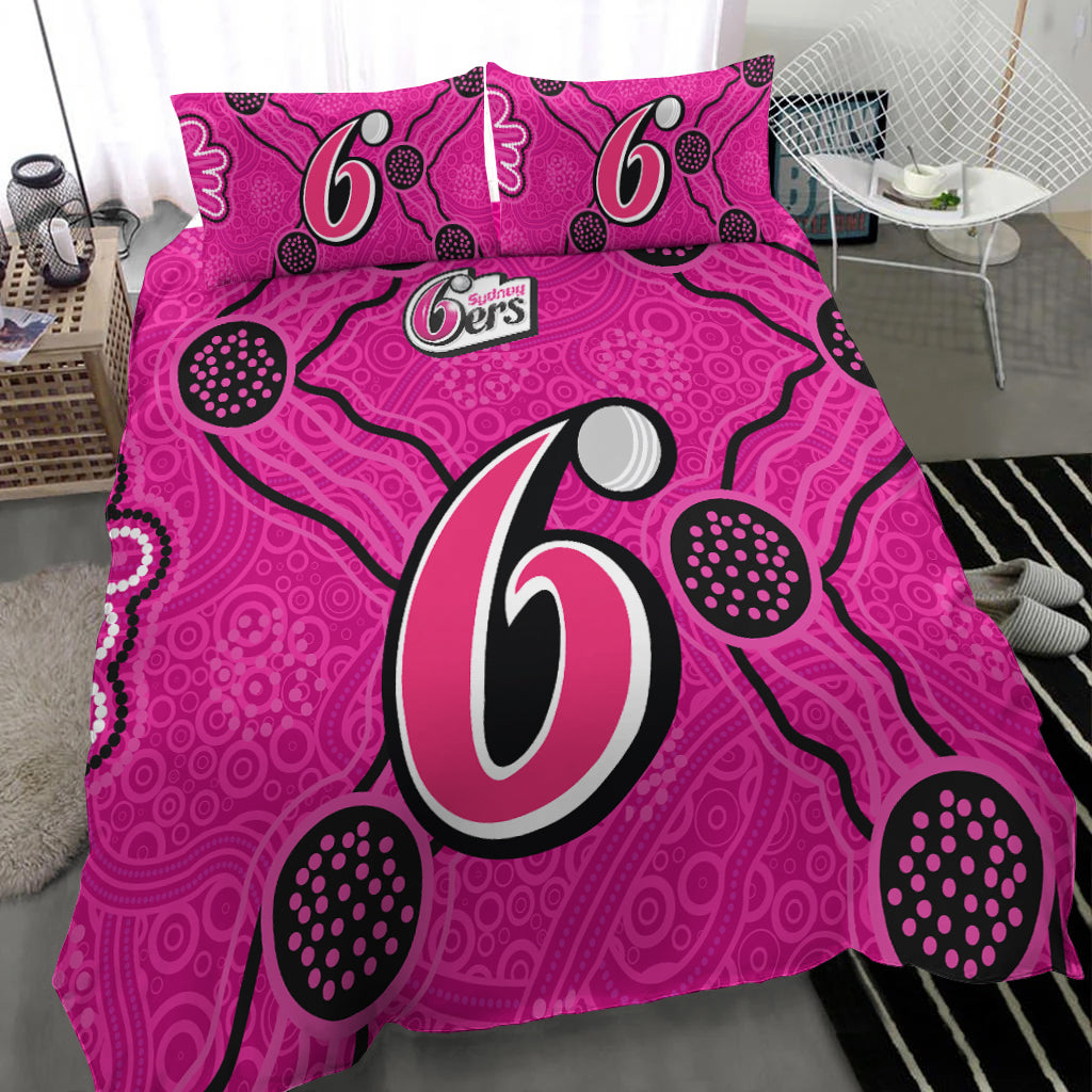 sydney-sixers-bedding-set-aboriginal-dot-painting