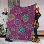 premium-blanket-aboriginal-turtle-purple-australia-dot-patterns