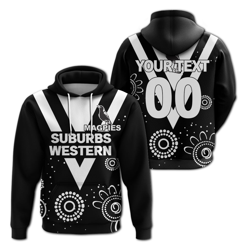 custom-personalised-western-suburbs-magpies-hoodie-indigenous-dot-painting-art