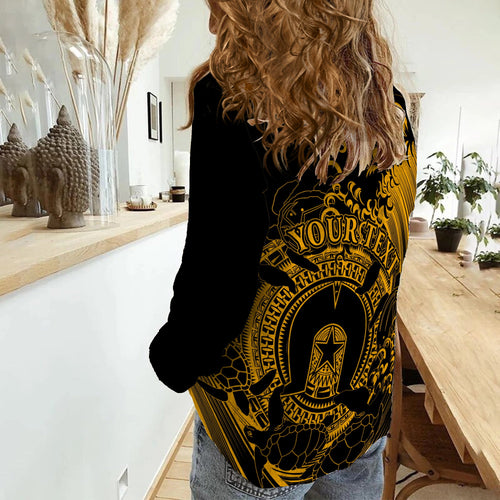custom-personalised-aboriginal-torres-strait-islands-in-wave-yellow-women-casual-shirt